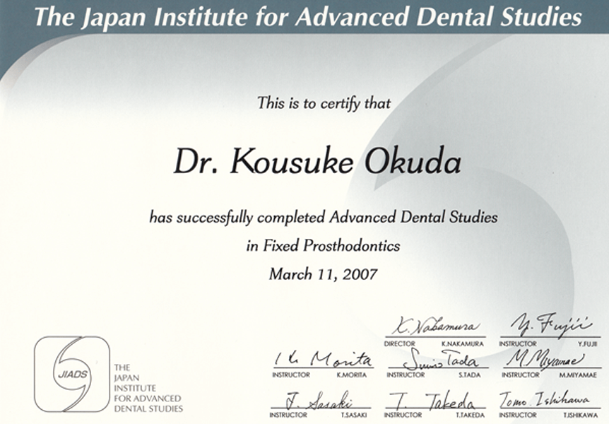 The Japan Institute for Advanced Dental Studies